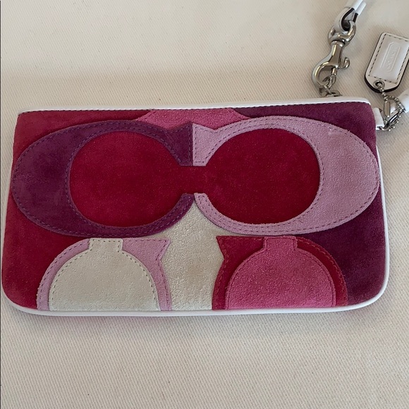 Coach Signature Suede Wristlet - Picture 4 of 9